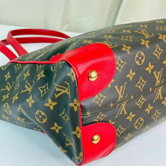 Louis Vuitton Monogram Canvas Estrella Shoulder Bag Tote with Red Handles - Picture 6 of 8